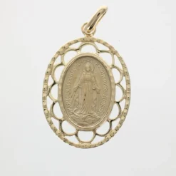 Palais du Rosaire Médaille Miraculeuse plaqué or 20mm avec effet dentelle^ Profession | Baptême