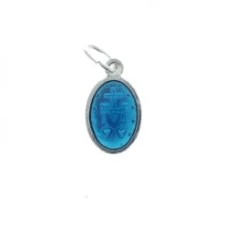 Palais du Rosaire Médaille métal argenté émaillé bleu double face Vierge Miraculeuse^ Médaille Miraculeuse | Médaille Et Croix Métal