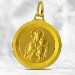Palais du Rosaire Médaille Or 9 carats Scapulaire 16mm^ Communion | Médaille De Saint