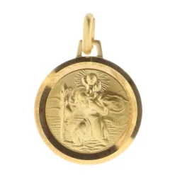 Palais du Rosaire Médaille ronde de Saint Christophe Plaqué Or^ Médaille De Saint | Médaille Et Croix Plaqué Or