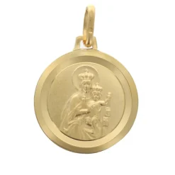 Palais du Rosaire Médaille Scapulaire en Plaqué Or ,Vierge du Mont Carmel / Sacré Coeur de Jésus^ Médaille Et Croix Plaqué Or