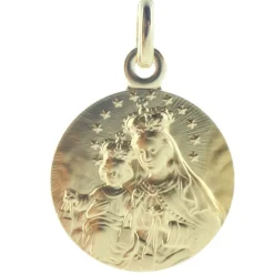 Palais du Rosaire Médaille Vierge du Mont Carmel en Plaqué Or^ Médaille De La Vierge | Médaille De Saint