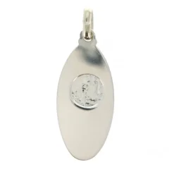 Palais du Rosaire Médaille Vierge mains jointes ovale en Argent^ Médaille De La Vierge | Médaille Et Croix Argent