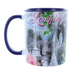 Palais du Rosaire Mug de Lourdes intérieur coloré en céramique^ Vaisselle De Lourdes