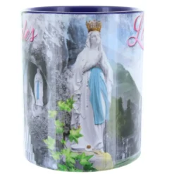 Palais du Rosaire Mug de Lourdes intérieur coloré en céramique^ Vaisselle De Lourdes