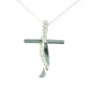 Palais du Rosaire Parure Argent, Chaine et Croix entrelacée décorée de strass 30mm^ Collier En Argent