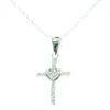 Palais du Rosaire Parure Argent, Chaine et Croix décorée de strass 20mm^ Collier En Argent