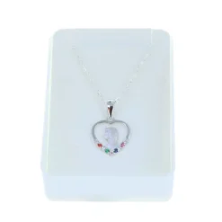 Palais du Rosaire Parure Argent, chaîne et médaille Vierge Marie strass colorés^ Médaille De La Vierge | Collier En Argent