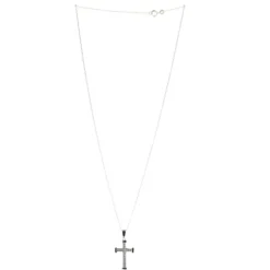 Palais du Rosaire Parure avec pendentif d'une croix en strass et une chaîne en argent^ Collier En Argent