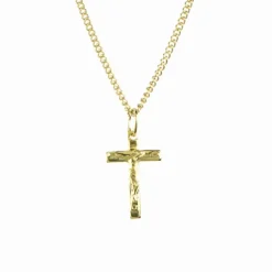 Palais du Rosaire Parure chaîne et crucifix doré à l'or fin^ Collier En Plaqué Or
