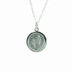 Palais du Rosaire Parure en argent, chaîne et médaille de l'Apparition^ Collier En Argent