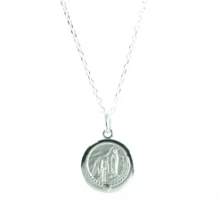 Palais du Rosaire Parure en argent, chaîne et médaille de l'Apparition^ Collier En Argent