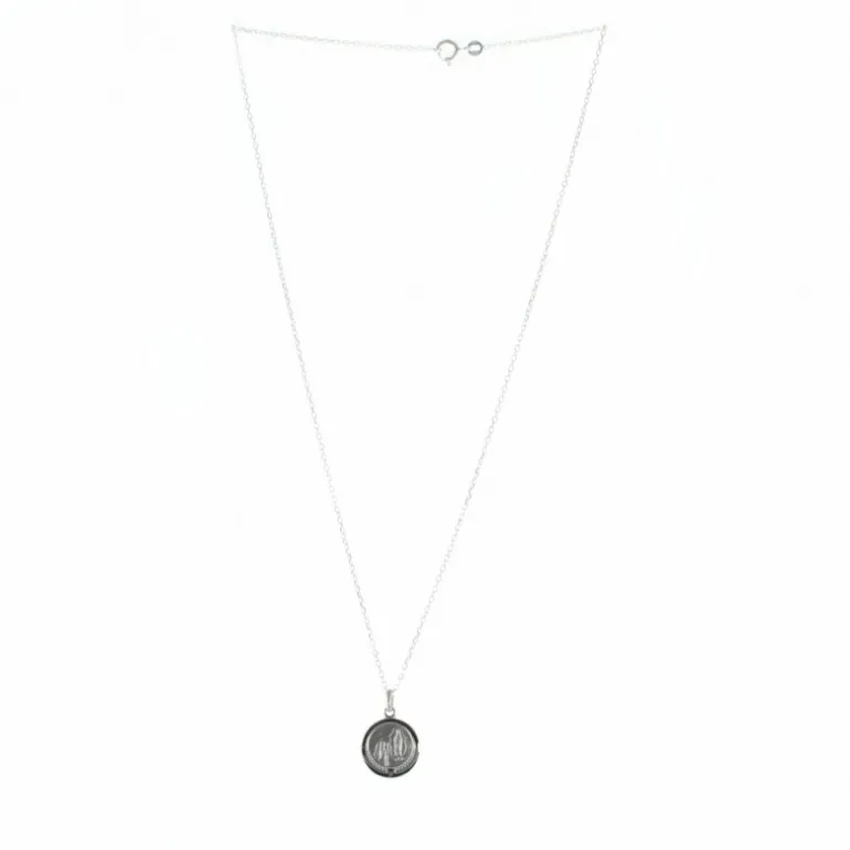 Palais du Rosaire Parure en argent, chaîne et médaille de l'Apparition^ Collier En Argent