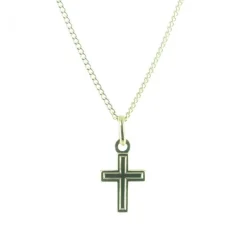 Palais du Rosaire Parure en plaqué or avec double croix 13 mm^ Collier En Plaqué Or