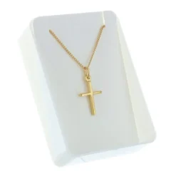 Palais du Rosaire Parure pendentif croix moderne Plaqué Or et chaîne dorée 45cm^ Collier En Plaqué Or | Croix En Pendentif