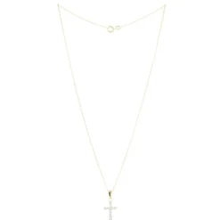 Palais du Rosaire Parure pendentif croix Plaqué Or avec zircon sur chaîne dorée 45cm^ Collier En Plaqué Or | Croix En Pendentif