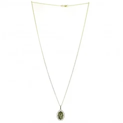 Palais du Rosaire Parure Plaqué Or avec pendentif de la Vierge effet dentelle 11mm^ Collier En Plaqué Or