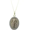 Palais du Rosaire Parure Plaqué Or, Chaine et médaille miraculeuse 25mm^ Collier En Plaqué Or