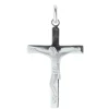 Palais du Rosaire Pendentif croix Argent plat avec le Christ^ Croix En Pendentif | Médaille Et Croix Argent