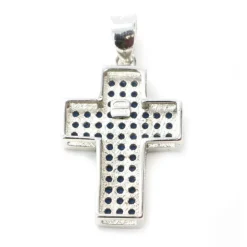 Palais du Rosaire Pendentif croix argentée avec strass 20 mm^ Croix En Pendentif | Médaille Et Croix Métal