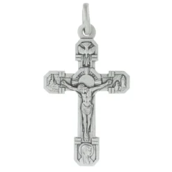 Palais du Rosaire Pendentif croix de Lourdes en métal argenté 6,5cm^ Médaille Et Croix Métal