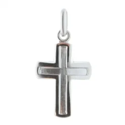 Palais du Rosaire Pendentif croix incurvé en Argent^ Médaille Et Croix Argent | Croix En Pendentif