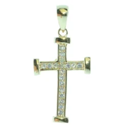 Palais du Rosaire Pendentif croix Plaqué Or avec brillants^ Croix En Pendentif | Médaille Et Croix Plaqué Or