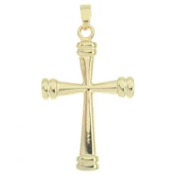 Palais du Rosaire Pendentif Croix évasée en Plaqué Or^ Croix En Pendentif | Médaille Et Croix Plaqué Or