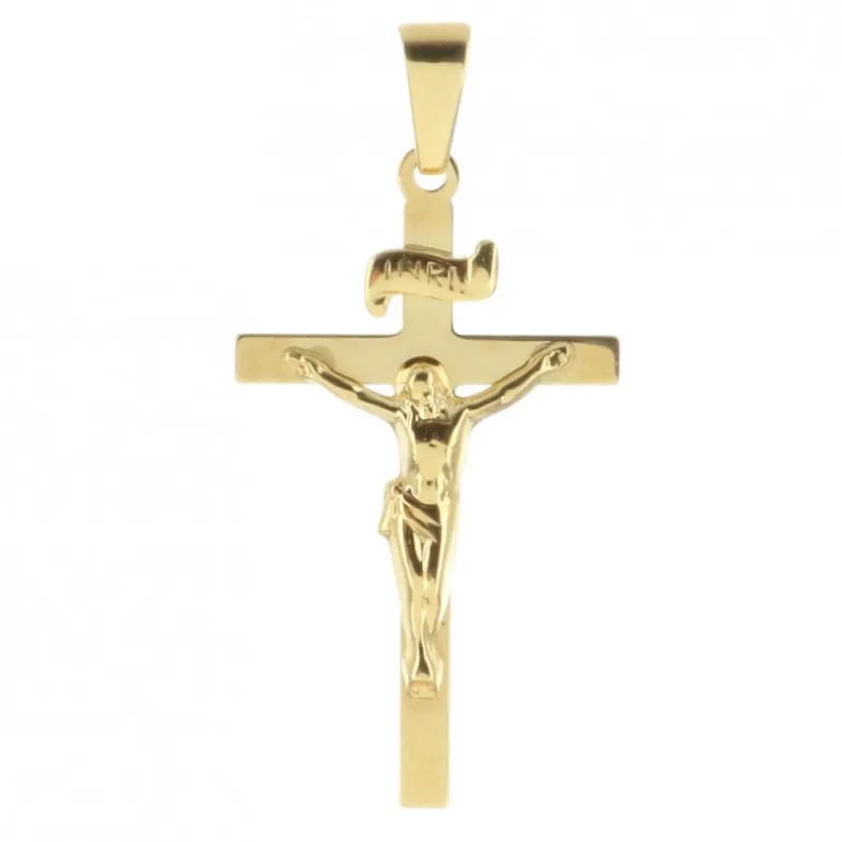 Palais du Rosaire Pendentif Crucifix en Or avec le Christ 3cm^ Croix En Pendentif | Médaille Et Croix Or