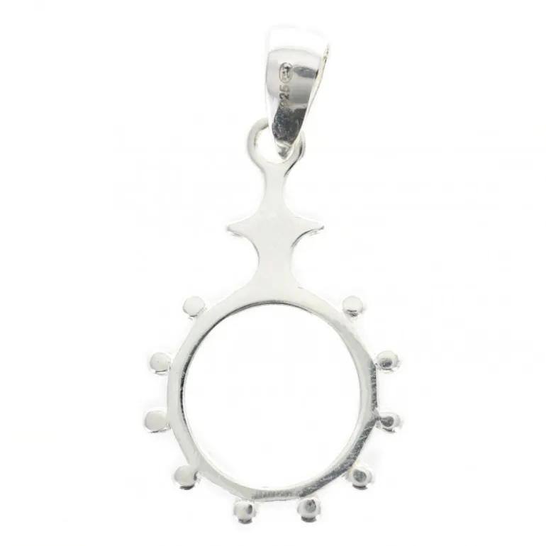 Palais du Rosaire Pendentif Dizainier en argent 20mm^ Médaille Et Croix Argent | Chapelet Dizainier