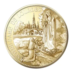 Palais du Rosaire Pièce Souvenir de Notre Dame de Lourdes et l'Apparition 35mm^ Monnaie Et Billet