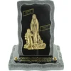 Palais du Rosaire Plaque Funéraire en Granit sur socle avec l'Apparition de Lourdes en bronze 18x20cm^ Plaque Funéraire