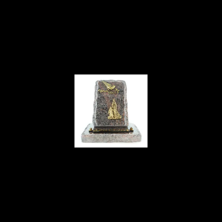 Palais du Rosaire Plaque funéraire sur socle en granit avec Apparition 18x18cm^ Plaque Funéraire