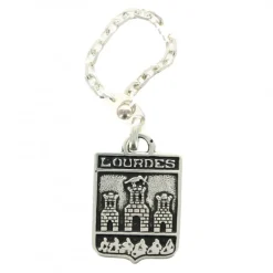 Palais du Rosaire Porte-clé en Plaqué Argent écusson Lourdes^ Porte-Clés
