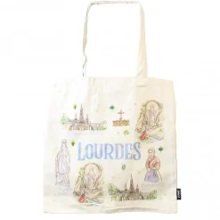 Palais du Rosaire Sac Tote Bag 43x37cm avec dessins de Lourdes^ Sac