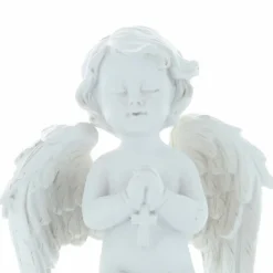 Palais du Rosaire Statue Ange à genoux en résine blanche 7 cm^ Statue Ange