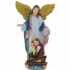 Palais du Rosaire Statue Ange gardien en résine colorée 13cm^ Statue Ange