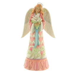 Palais du Rosaire Statue d'Ange avec un Bouquet et une Colombe en résine 24cm^ Statue Ange
