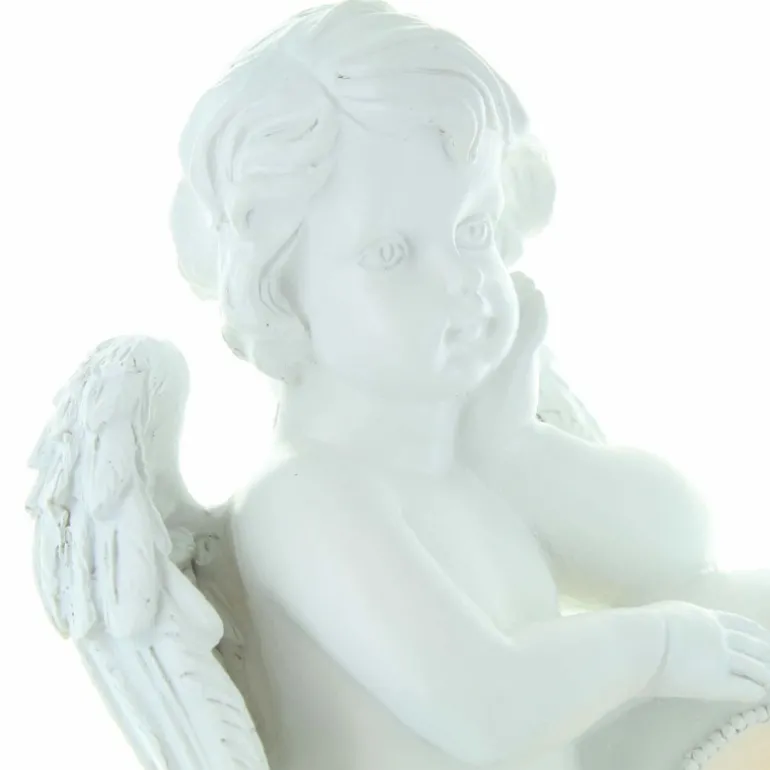 Palais du Rosaire Statue d'Ange debout en résine avec un coeur contenant une bougie 30cm^ Bougeoir | Statue Ange