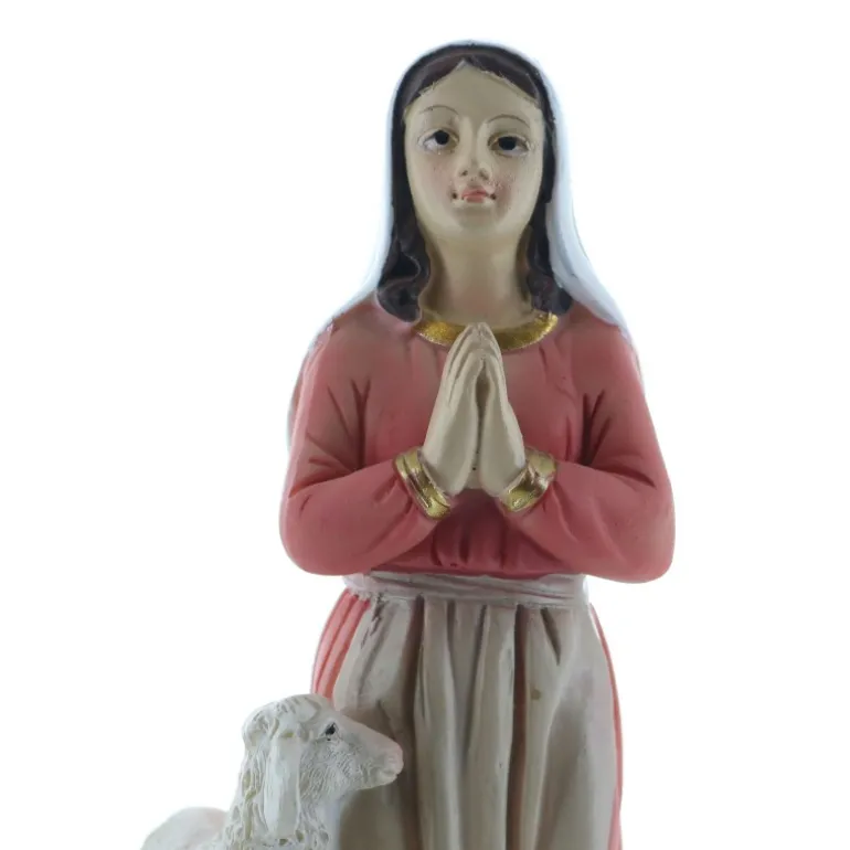 Palais du Rosaire Statue de Bernadette et un mouton en résine colorée 18cm^ Statue De Sainte Bernadette