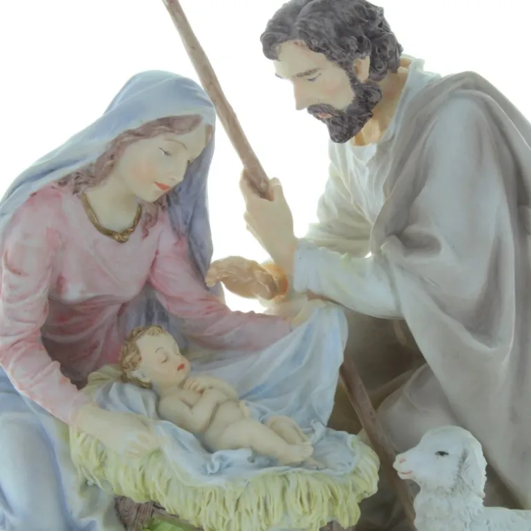 Palais du Rosaire Statue de la Nativité en résine colorée 20cm^ Crèche | Statue De La Sainte Famille