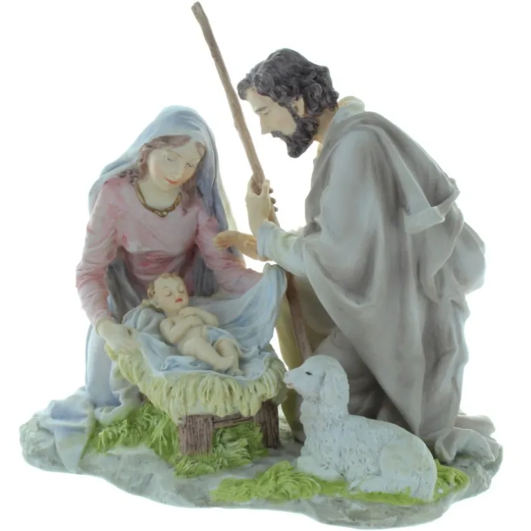 Palais du Rosaire Statue de la Nativité en résine colorée 20cm^ Crèche | Statue De La Sainte Famille