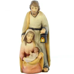 Palais du Rosaire Statue de la Sainte Famille en bois colorée de 15cm^ Statue En Bois