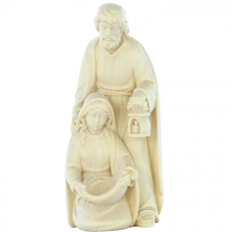Palais du Rosaire Statue de la Sainte Famille en bois d'érable de 10cm^ Crèche | Statue En Bois