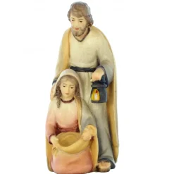 Palais du Rosaire Statue de la Sainte Famille en bois colorée de 15cm^ Statue En Bois