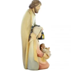 Palais du Rosaire Statue de la Sainte Famille en bois colorée de 15cm^ Statue En Bois