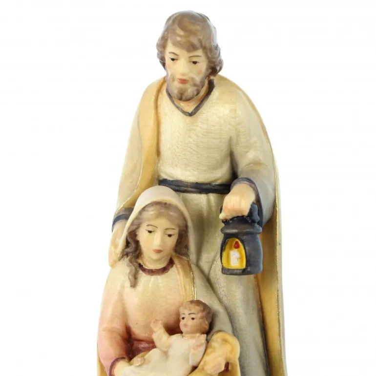 Palais du Rosaire Statue de la Sainte Famille en bois colorée de 15cm^ Statue En Bois