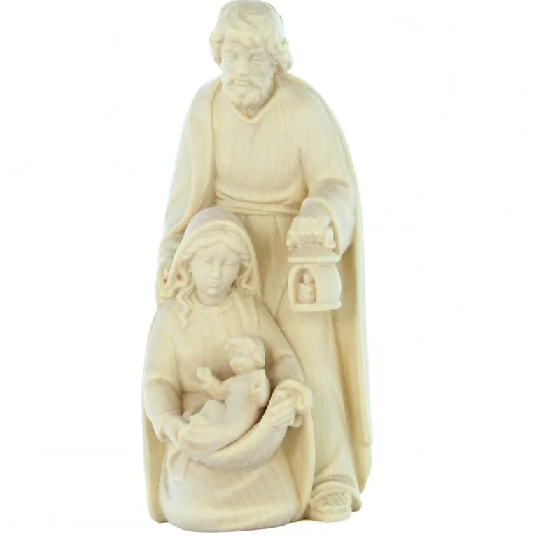 Palais du Rosaire Statue de la Sainte Famille en bois d'érable de 10cm^ Crèche | Statue En Bois
