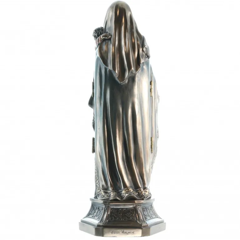 Palais du Rosaire Statue de la Vierge à l'Enfant bronze coulé à froid 20cm^ Statue Funéraire | Statue En Bronze Et Métal