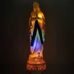 Palais du Rosaire Statue de la Vierge Marie lumineuse à pile en résine 31cm^ Statue Lumineuse
